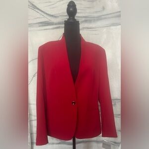 Kasper One Button Red Blazer, Size 12